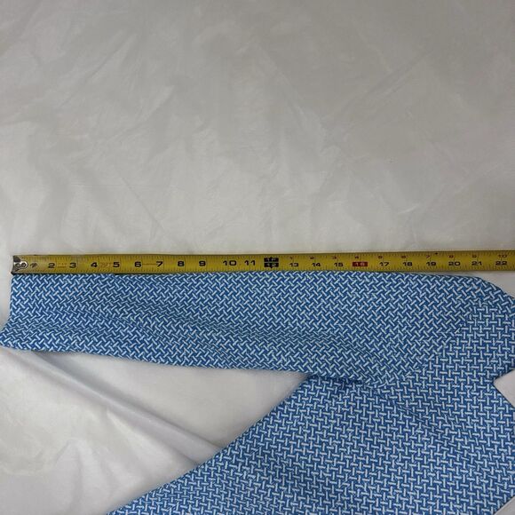 J.McLaughlin Callie Dress M Blue Geometric Shirt Preppy Coastal Resort Nautical - Picture 7 of 16